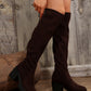 JacquardNights Leopard Round Toe Block Heel Boots