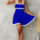 Contrast Trim Square Neck Mini Dress