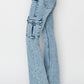 RISEN Full Size High Rise Cargo Flare Jeans