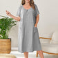 Plus Size Round Neck Short Sleeve Lounge Dress