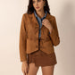 Tied Tassel Collared Neck Long Sleeve Jacket