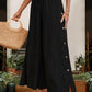 Black Tied Slit Wide Leg Pants