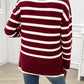 Devine Striped V-Neck Long Sleeve Knit Top