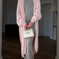 Fuzzy Open Front Solid Color Cardigan