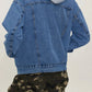 Button Up Collared Neck Long Sleeve Denim Jacket