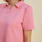 Double Take Full Size Texture Short Sleeve Dress