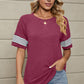 Striped Round Neck Short Sleeve T-Shirt