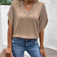 Lace Detail V-Neck Half Sleeve Blouse