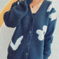 Flower Button Down V-Neck Long Sleeve Cardigan