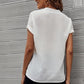 Full Size Notched Short Sleeve Blouse