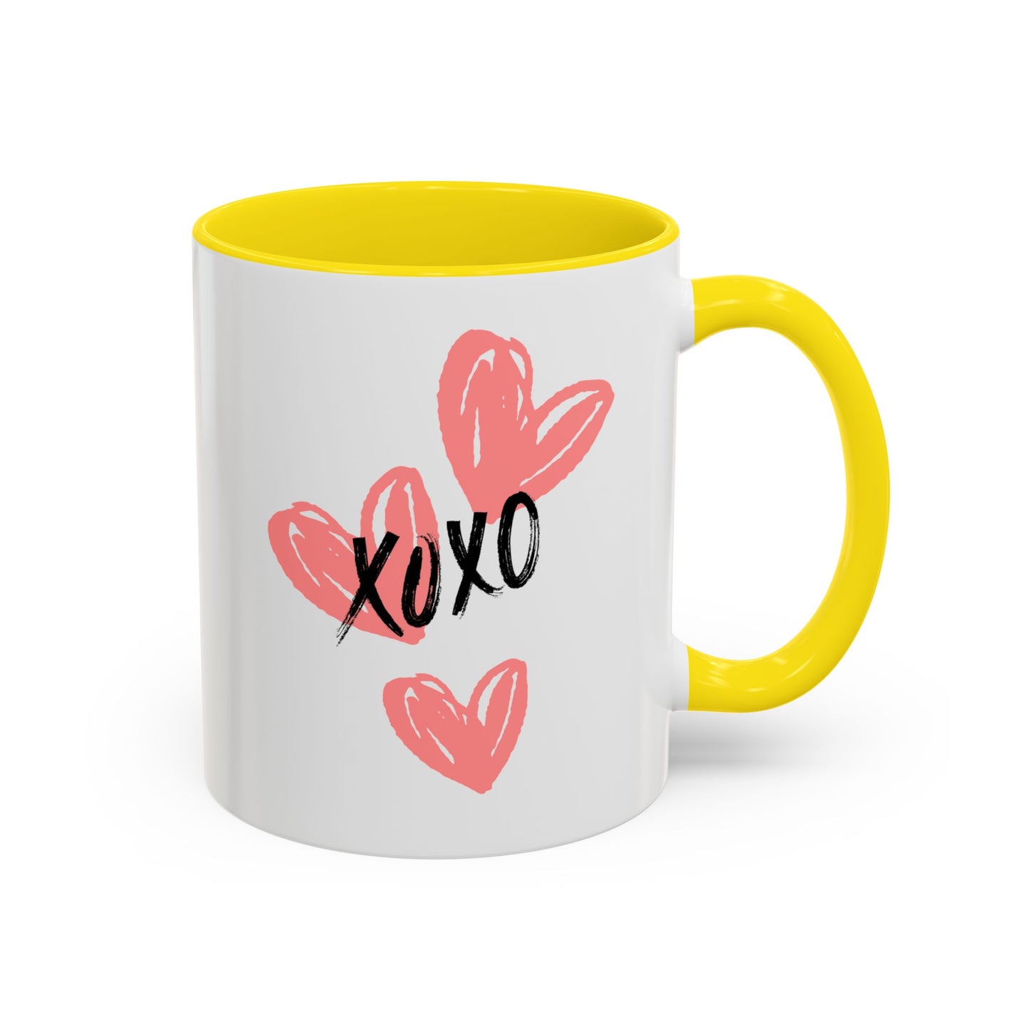 Heart XOXO Accent Coffee Mug (11, 15oz) | Made to Order