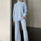 Turtleneck Long Sleeve Top and Drawstring Pants Sweater Set
