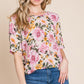 BOMBOM Floral Round Neck T-Shirt