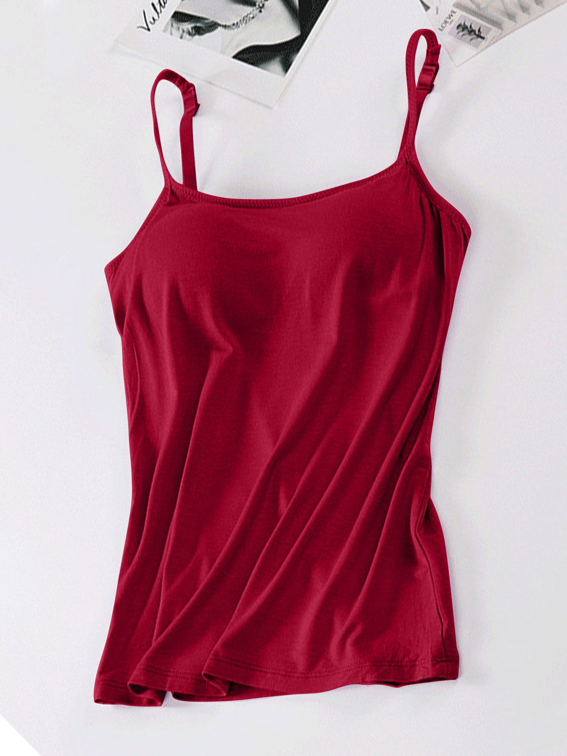 Full Size Scoop Neck Adjustable Strap Cami