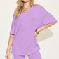 Basic Bae Bamboo Full Size  V-Neck Drop Shoulder T-Shirt and Shorts Set
