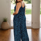 Full Size Leopard Scoop Neck Wide Leg Jumpsuit