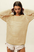 BiBi Round Neck Openwork Knit Cover Up - Brand BiBi