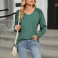 Full Size V-Neck Lantern Sleeve T-Shirt