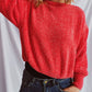 Round Neck Dropped Shoulder Long Sleeve Sweater