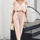 Frill Surplice Cold Shoulder Jumpsuit