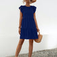 Ruffled Round Neck Cap Sleeve Mini Dress