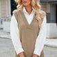 Side Slit V-Neck Sweater Vest