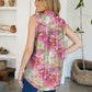 Frill Printed Mock Neck Top