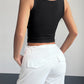 BeYou Quarter Button Square Neck Tank