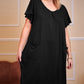 Plus Size Round Neck Short Sleeve Lounge Dress