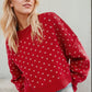 Slit Round Neck Long Sleeve Sweater