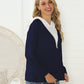 Shiny Contrast Zip Detail Hoodie