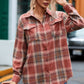 Plaid Collared Neck Long Sleeve Shirt
