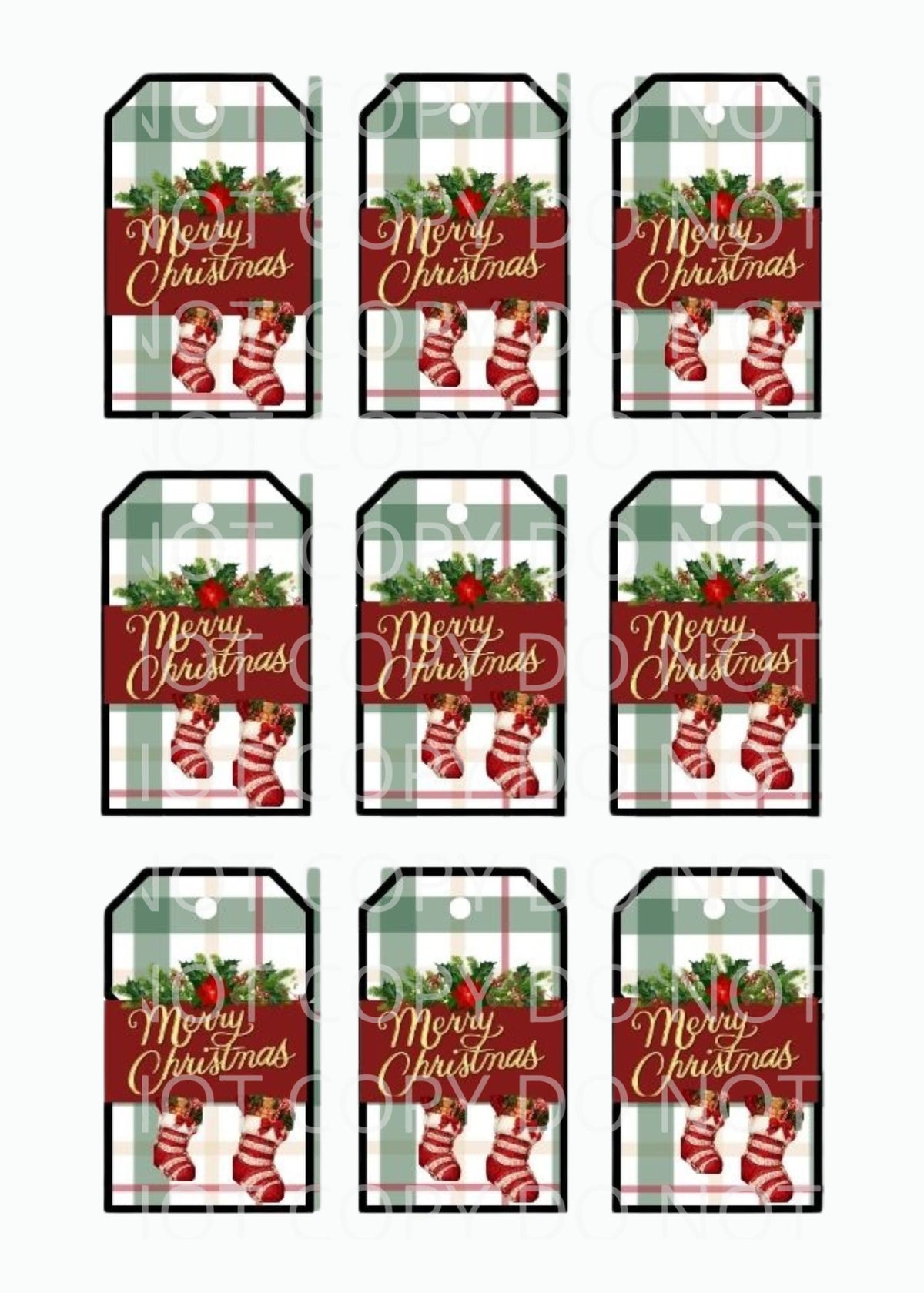 Printable Christmas Gift Tags Bundle – 12 Sheets of Assorted Buffalo Plaid, Farmhouse & Classic Holiday Gift Labels (PNG, JPG, PDF, SVG, PPTX)