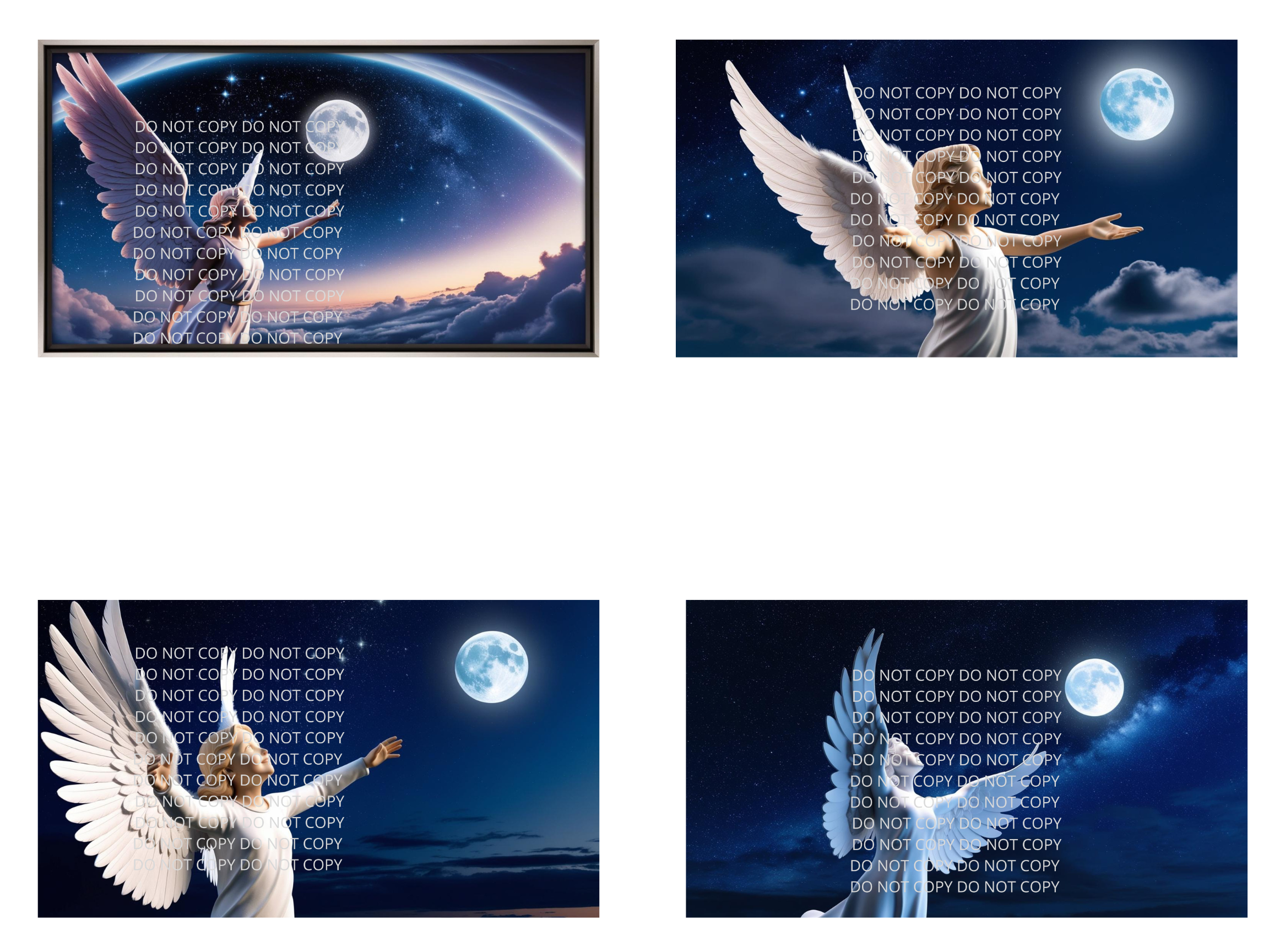 Angel at Night Digital Art in PDF SVG PNG File Formats