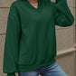 V-Neck Long Sleeve Dropped Shoulder Sweatshirt