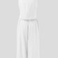 Round Neck Top and Wide Leg Pants Set