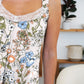 Lace Detail Printed Wide Strap Mini Dress