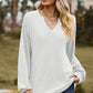 Eyelet Notched Raglan Sleeve T-Shirt