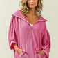 BiBi Waffle-Knit Half Zip Hooded Top - Brand BiBi