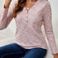 Full Size V-Neck Long Sleeve T-Shirt