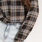 Plaid Collared Neck Long Sleeve Shirt