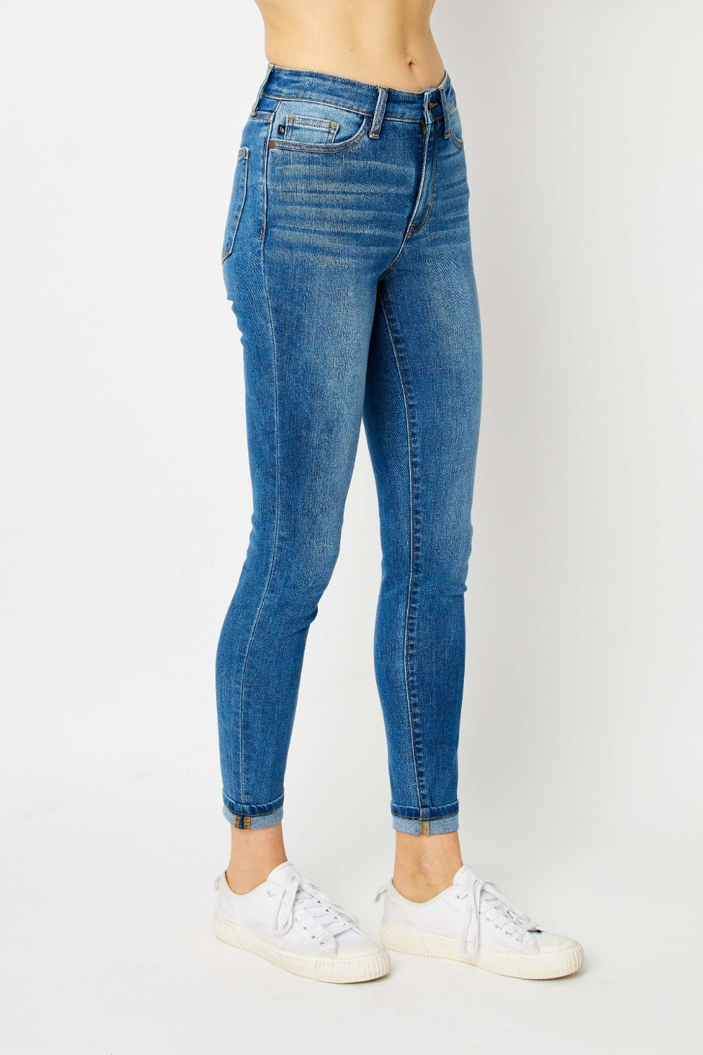 Judy Blue Full Size Cuffed Hem Skinny Jeans *