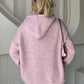 Drawstring Button Down Hooded Cardigan