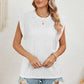 Full Size Eyelet Round Neck Tank