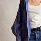 Exposed Seam Open Front Batwing Sleeve Hooded Cardigan