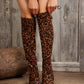 JacquardNights Leopard Round Toe Block Heel Boots