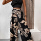 Ruffled Sleeveless Top and Printed Pants Set