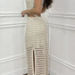 Cutout Slit Round Neck Sweater Dress
