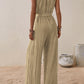 Tied Surplice Sleeveless Wide Leg Jumpsuit