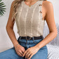 Cable-Knit Round Neck Vest